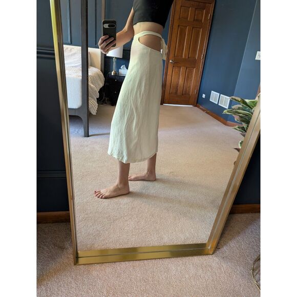 WeWoreWhat Cutout Waist Linen Blend Midi Skirt size XS - Picture 5 of 10